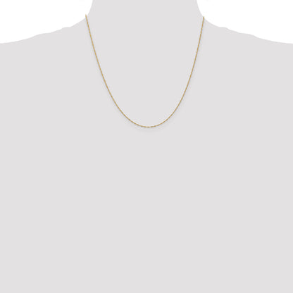 14K Yellow Gold 20 Inch 1mm Singapore With Spring Ring Clasp Chain Necklace