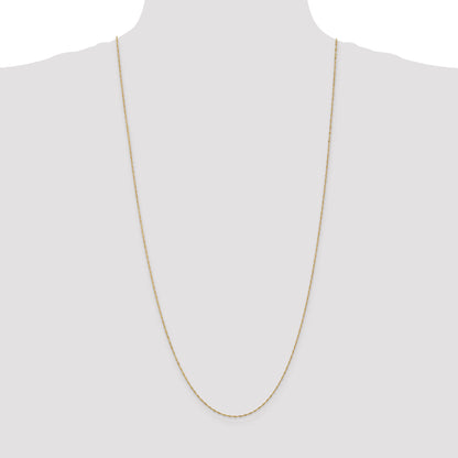 14K Yellow Gold 30 Inch 1mm Singapore With Spring Ring Clasp Chain Necklace