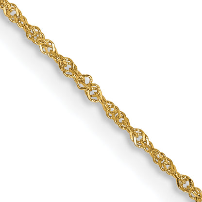 14K Yellow Gold 14 Inch 1mm Singapore With Spring Ring Clasp Chain