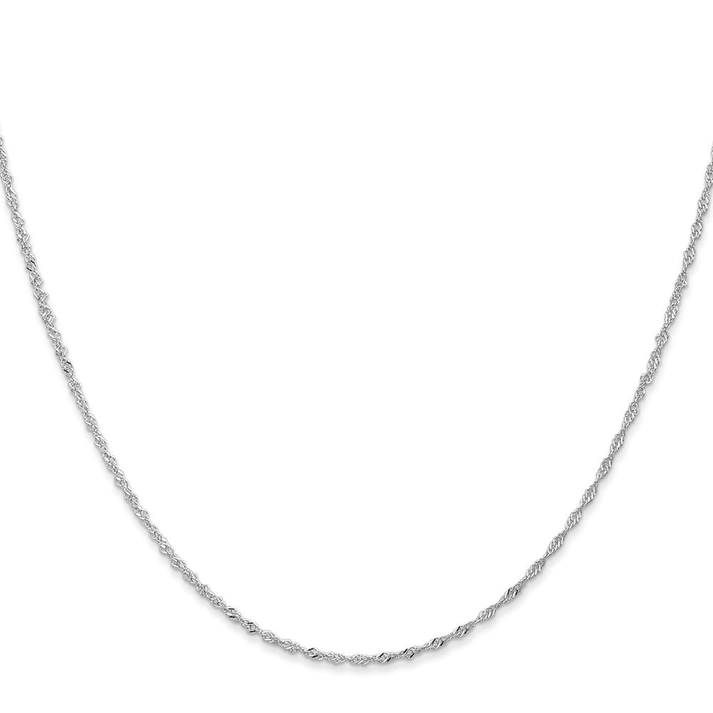 14K White Gold 20 Inch 1.10mm Singapore With Spring Ring Clasp Chain Necklace