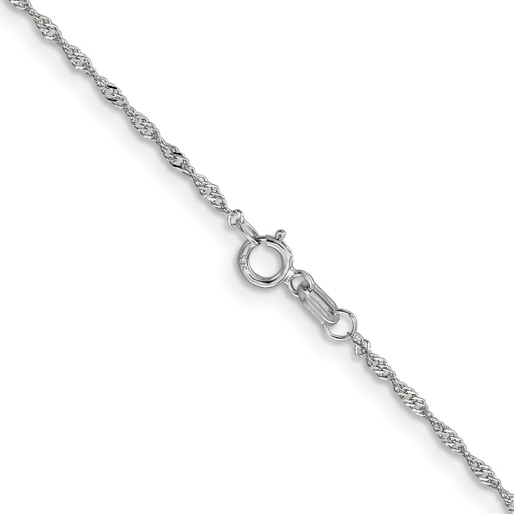 14K White Gold 20 Inch 1.10mm Singapore With Spring Ring Clasp Chain Necklace