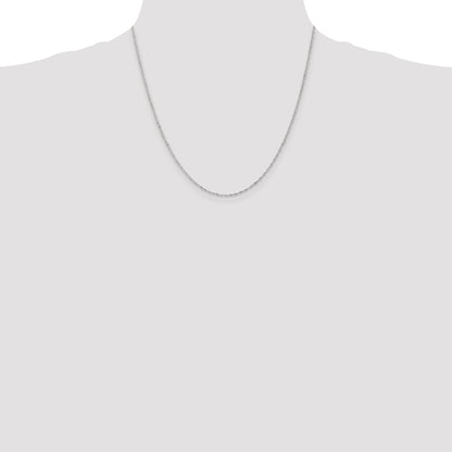 14K White Gold 20 Inch 1.10mm Singapore With Spring Ring Clasp Chain Necklace