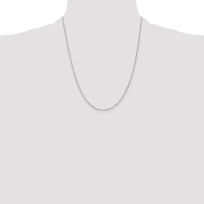 14K White Gold 22 Inch 1.10mm Singapore With Spring Ring Clasp Chain Necklace