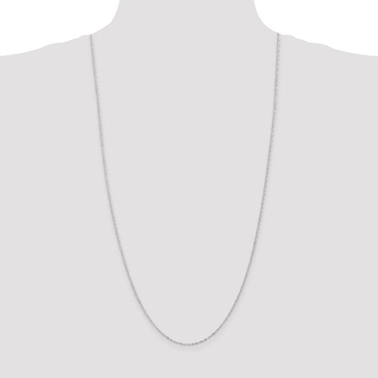 14K White Gold 30 Inch 1.10mm Singapore With Spring Ring Clasp Chain Necklace