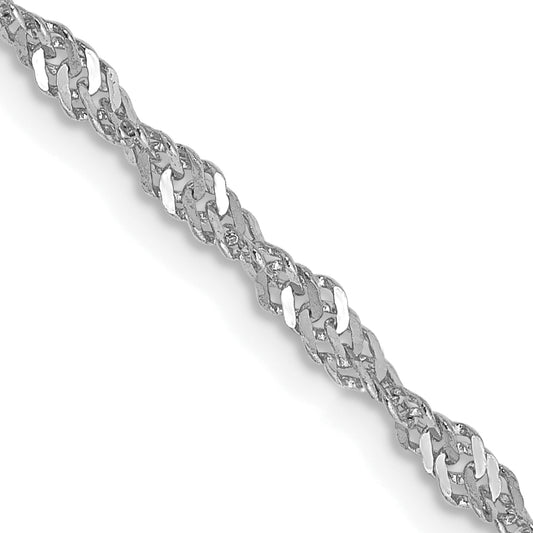 14K White Gold 30 Inch 2.0mm Singapore With Lobster Clasp Chain Necklace