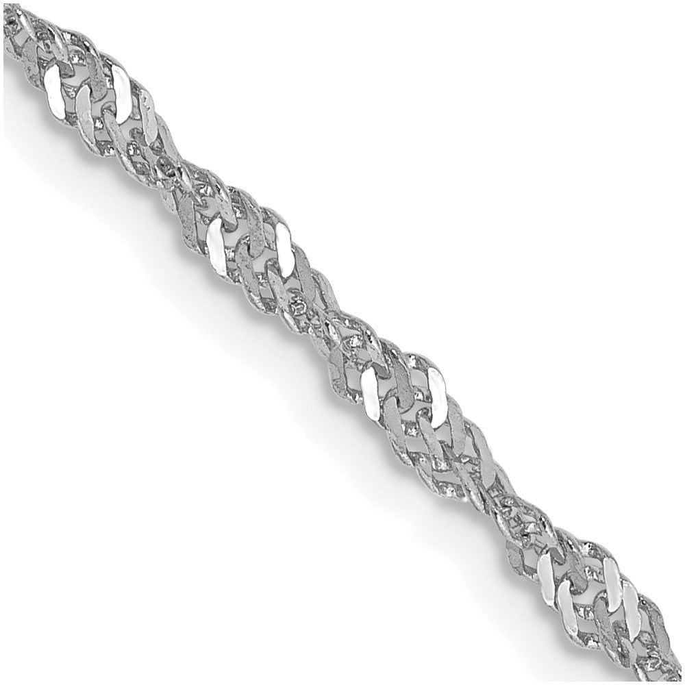 14K White Gold 2.0mm Singapore With Lobster Clasp Chain Necklace
