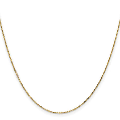 14K Yellow Gold .95mm Diamond-Cut Cable With Lobster Clasp Chain Necklace