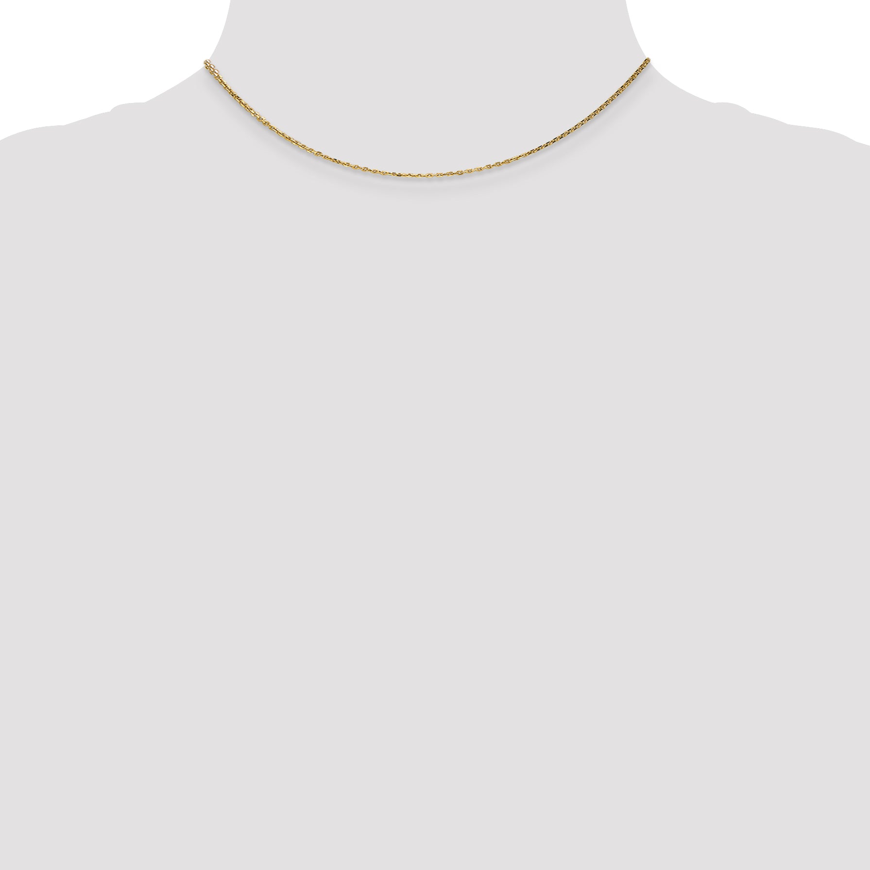 14K Yellow Gold 14 Inch .95mm Diamond-Cut Cable With Lobster Clasp Chain