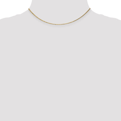 14K Yellow Gold 14 Inch .95mm Diamond-Cut Cable With Lobster Clasp Chain