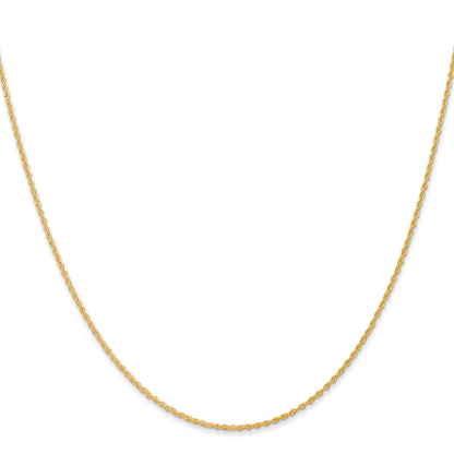 14K Yellow Gold 14 Inch 1.1mm Baby Rope With Spring Ring Clasp Chain