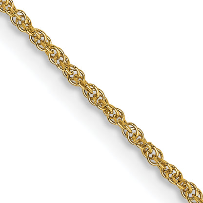 14K Yellow Gold 14 Inch 1.1mm Baby Rope With Spring Ring Clasp Chain