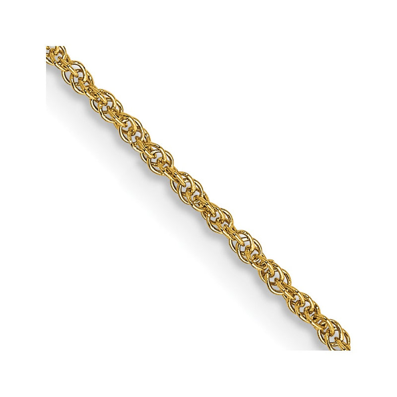 14K Yellow Gold 22 Inch 1.1mm Baby Rope With Spring Ring Clasp Chain Necklace