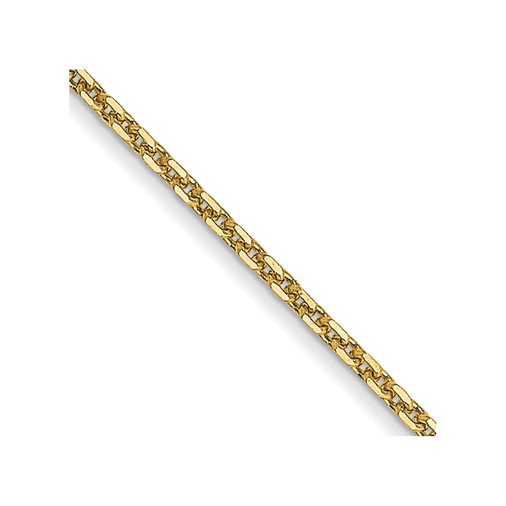 14K Yellow Gold .95mm Diamond-Cut Cable With Lobster Clasp Chain Necklace