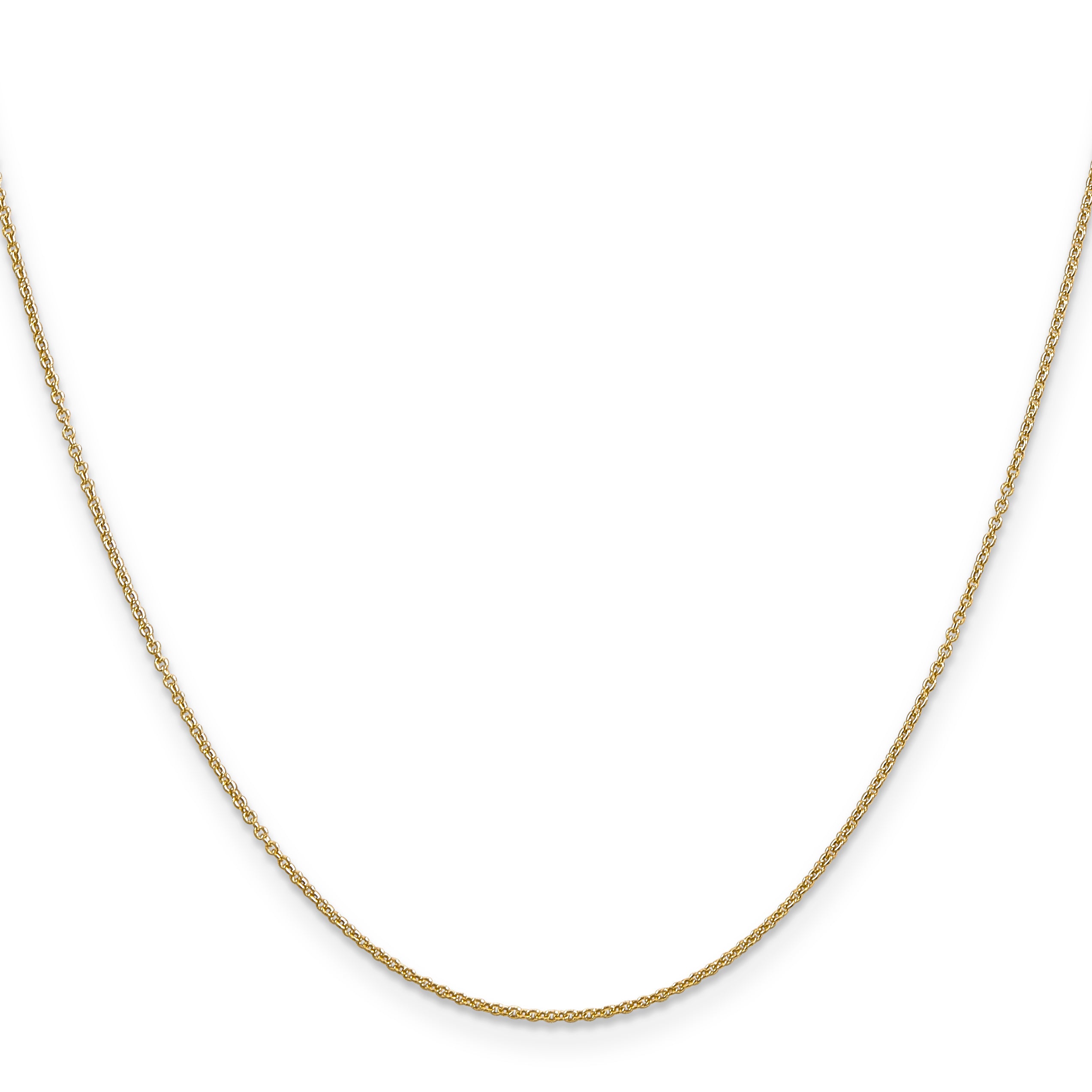 14K Yellow Gold 14 Inch .9mm Cable With Spring Ring Clasp Chain