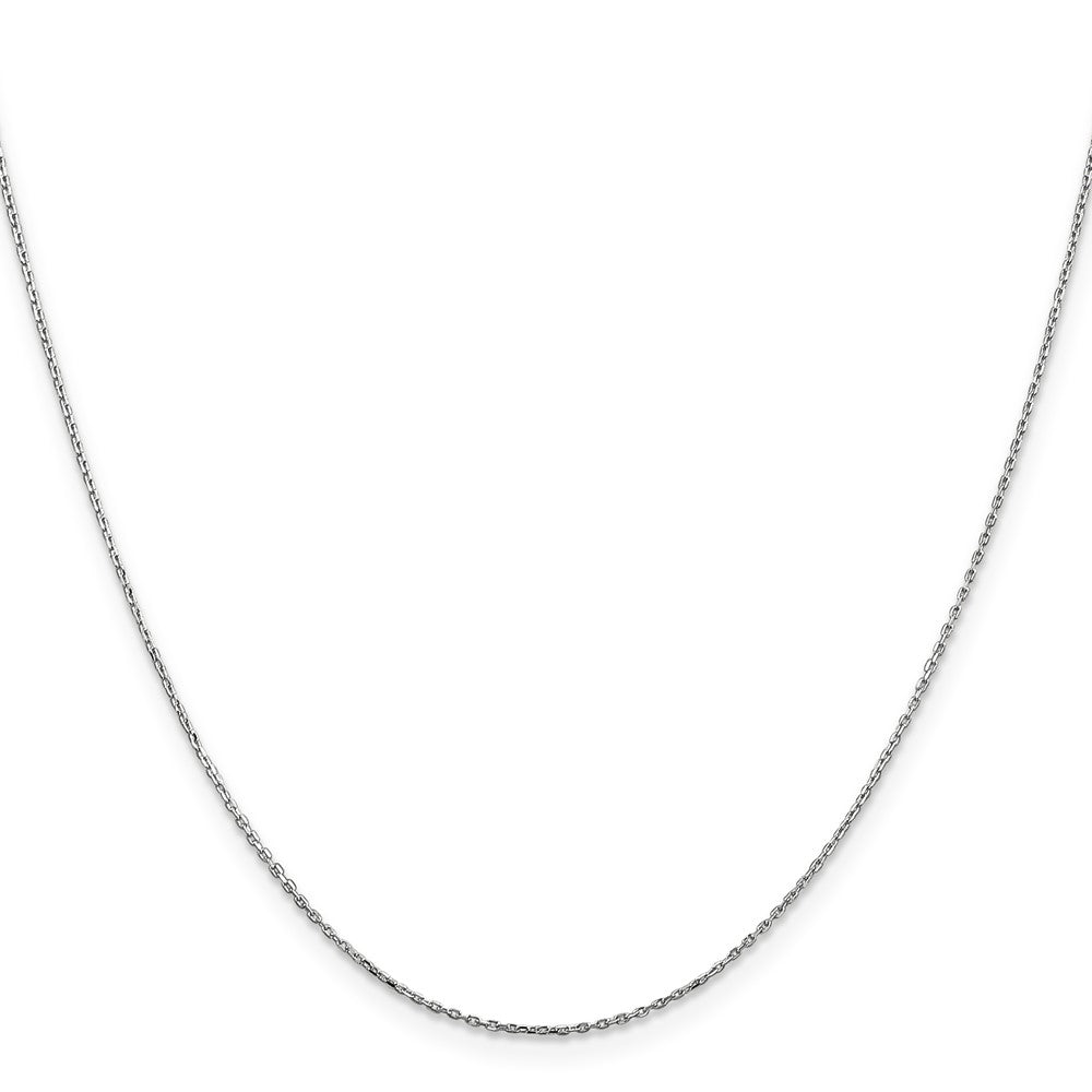 14K White Gold 30 Inch .8mm Diamond-Cut Cable With Lobster Clasp Chain Necklace