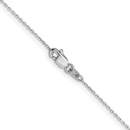 14K White Gold 30 Inch .8mm Diamond-Cut Cable With Lobster Clasp Chain Necklace