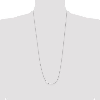 14K White Gold 30 Inch .8mm Diamond-Cut Cable With Lobster Clasp Chain Necklace