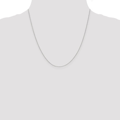 14K White Gold 20 Inch .65mm Diamond-Cut Round Open Link Cable With Lobster Clasp Chain