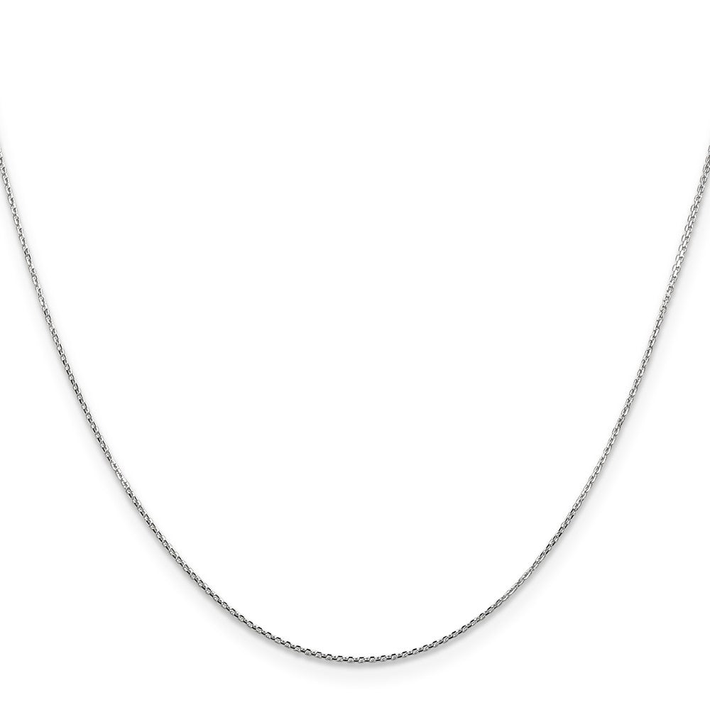 14K White Gold .8mm Diamond-Cut Round Open Link Cable With Lobster Clasp Chain Children's Necklace