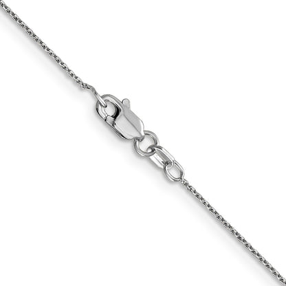 14K White Gold .8mm Diamond-Cut Round Open Link Cable With Lobster Clasp Chain Children's Necklace
