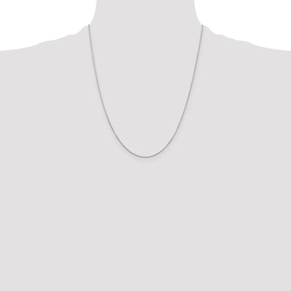 14K White Gold 22 Inch .8mm Diamond-Cut Round Open Link Cable With Lobster Clasp Chain