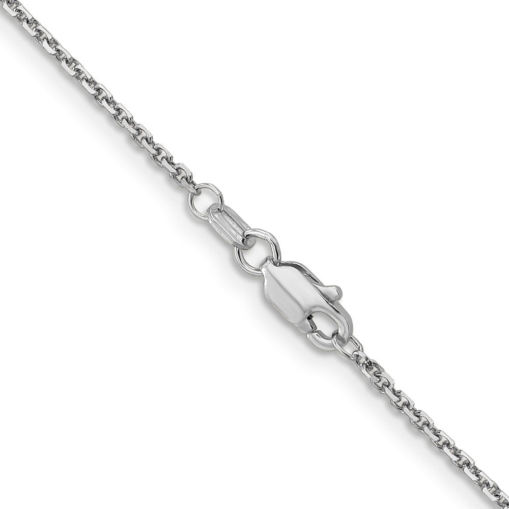14K White Gold 1.4mm Diamond-Cut Round Open Link Cable With Lobster Clasp Chain Children's Necklace