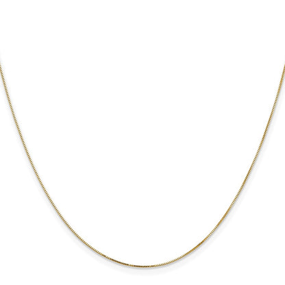 14K Yellow Gold .5mm Box With Lobster Clasp Chain Necklace