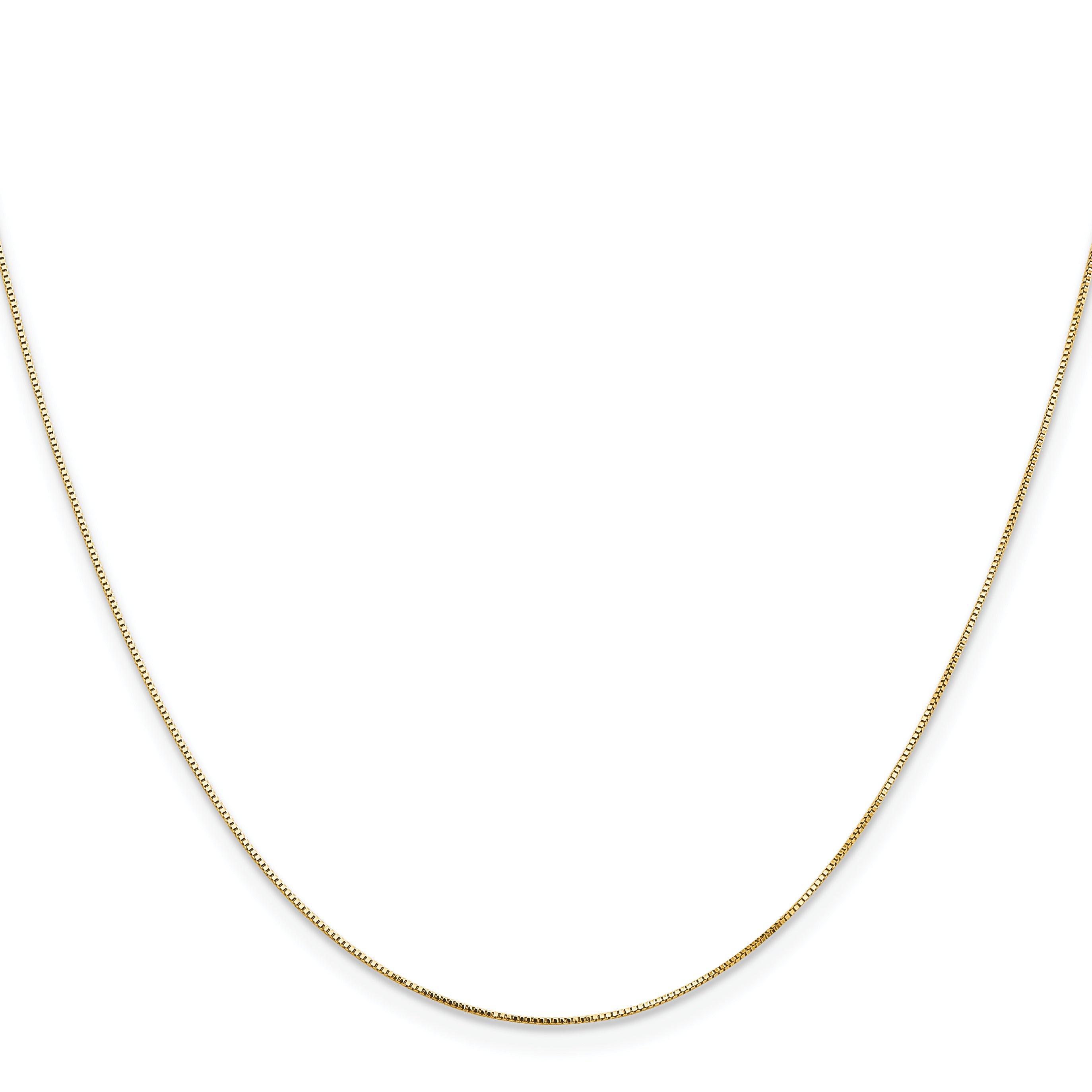 14K Yellow Gold 14 Inch .5mm Box With Lobster Clasp Chain