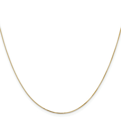 14K Yellow Gold 14 Inch .5mm Box With Lobster Clasp Chain