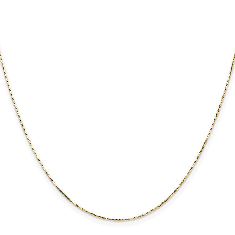 14K Yellow Gold .5mm Box With Lobster Clasp Chain Children's Necklace