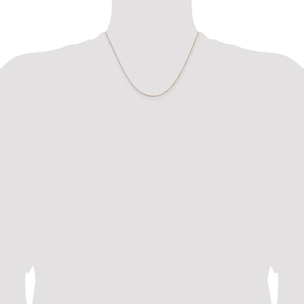 14K Yellow Gold .5mm Box With Lobster Clasp Chain Necklace