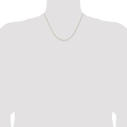 14K Yellow Gold .5mm Box With Lobster Clasp Chain Necklace