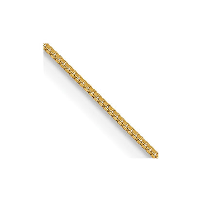 14K Yellow Gold .5mm Box With Lobster Clasp Chain Necklace