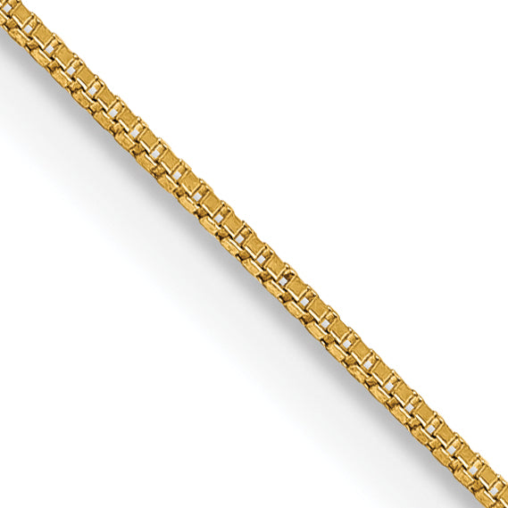 14K Yellow Gold 14 Inch .5mm Box With Lobster Clasp Chain