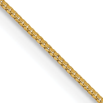 14K Yellow Gold 14 Inch .5mm Box With Lobster Clasp Chain