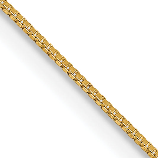 14K Yellow Gold 14 Inch .5mm Box With Lobster Clasp Chain