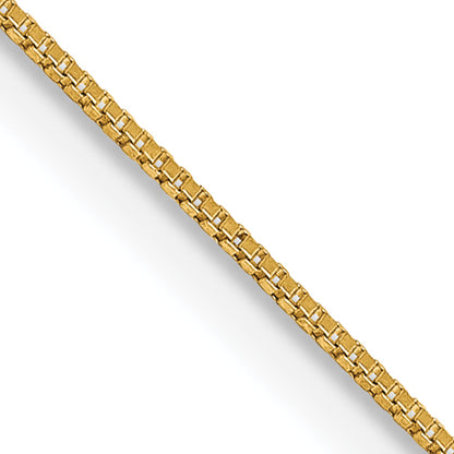 14K Yellow Gold 14 Inch .5mm Box With Spring Ring Clasp Chain