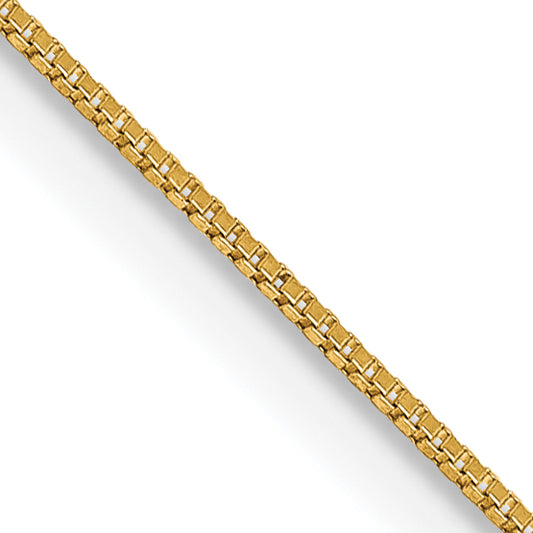 14K Yellow Gold 14 Inch .5mm Box With Spring Ring Clasp Chain