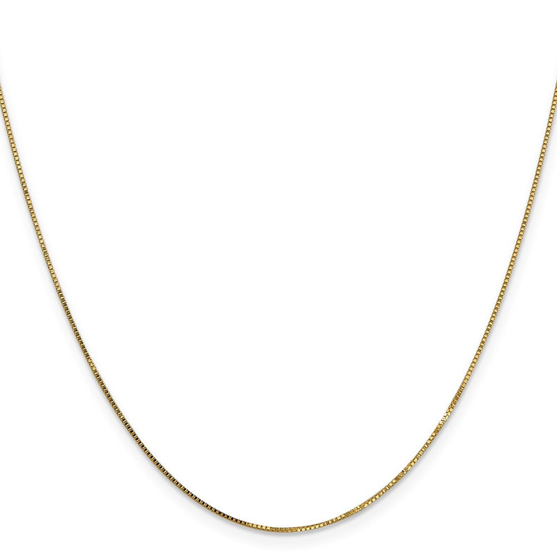 14K Yellow Gold 26 Inch .7mm Box With Spring Ring Clasp Chain Necklace