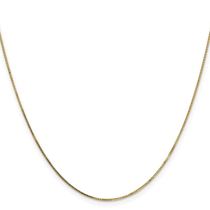 14K Yellow Gold .7mm Box With Spring Ring Clasp Chain Children's Necklace