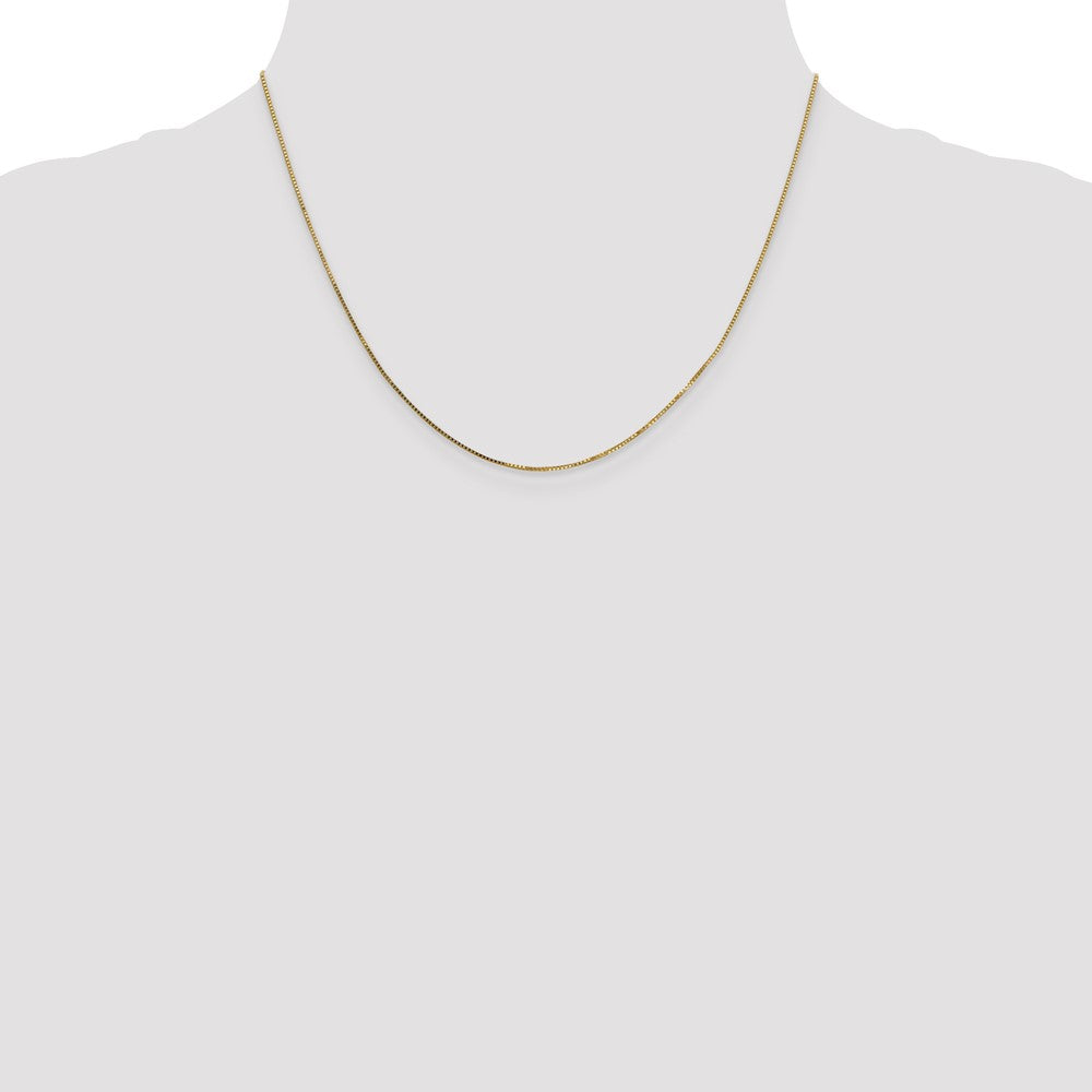 14K Yellow Gold .7mm Box With Spring Ring Clasp Chain Necklace