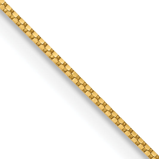 14K Yellow Gold 14 Inch .7mm Box With Spring Ring Clasp Chain