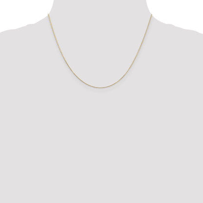 14K Yellow Gold 18 Inch .8mm Diamond-Cut Round Open Link Cable With Lobster Clasp Chain