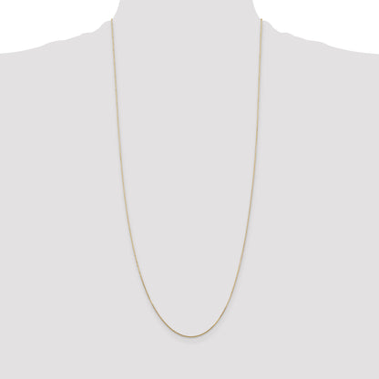 14K Yellow Gold 30 Inch .8mm Diamond-Cut Round Open Link Cable With Lobster Clasp Chain