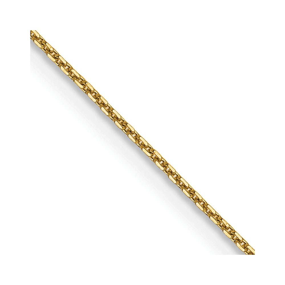 14K Yellow Gold .8mm Diamond-Cut Round Open Link Cable With Lobster Clasp Chain Children's Necklace
