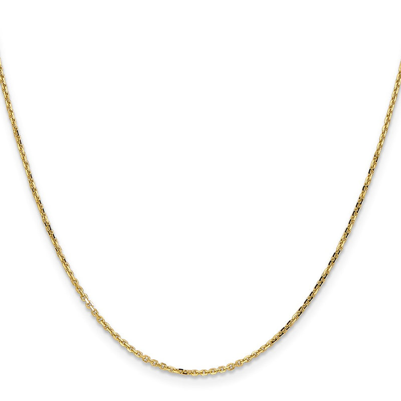 14K Yellow Gold 1.4mm Diamond-Cut Round Open Link Cable With Lobster Clasp Chain Children's Necklace