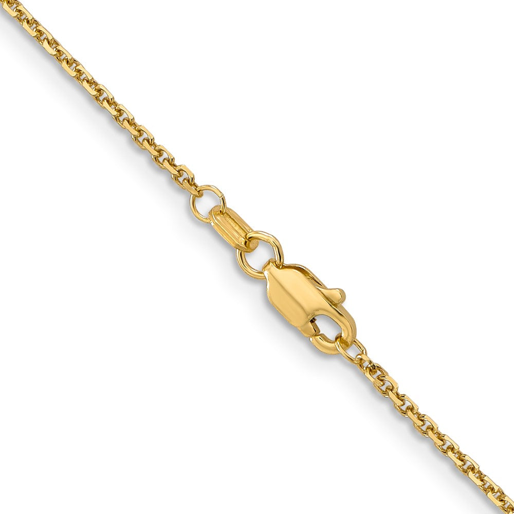14K Yellow Gold 1.4mm Diamond-Cut Round Open Link Cable With Lobster Clasp Chain Children's Necklace