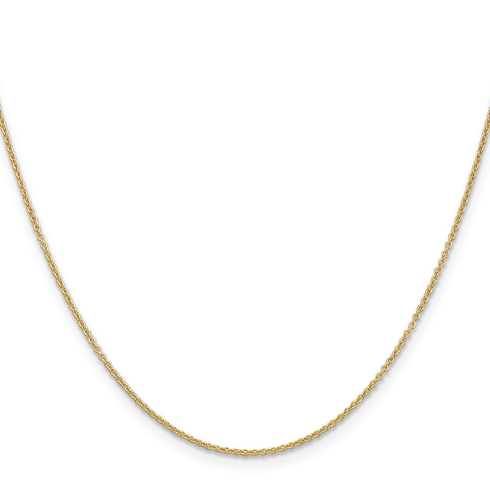 14K Yellow Gold 1.2mm Cable With Lobster Clasp Chain Necklace