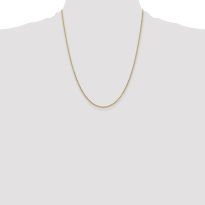 14K Yellow Gold 22 Inch 1.6mm Round Open Link Cable With Lobster Clasp Chain