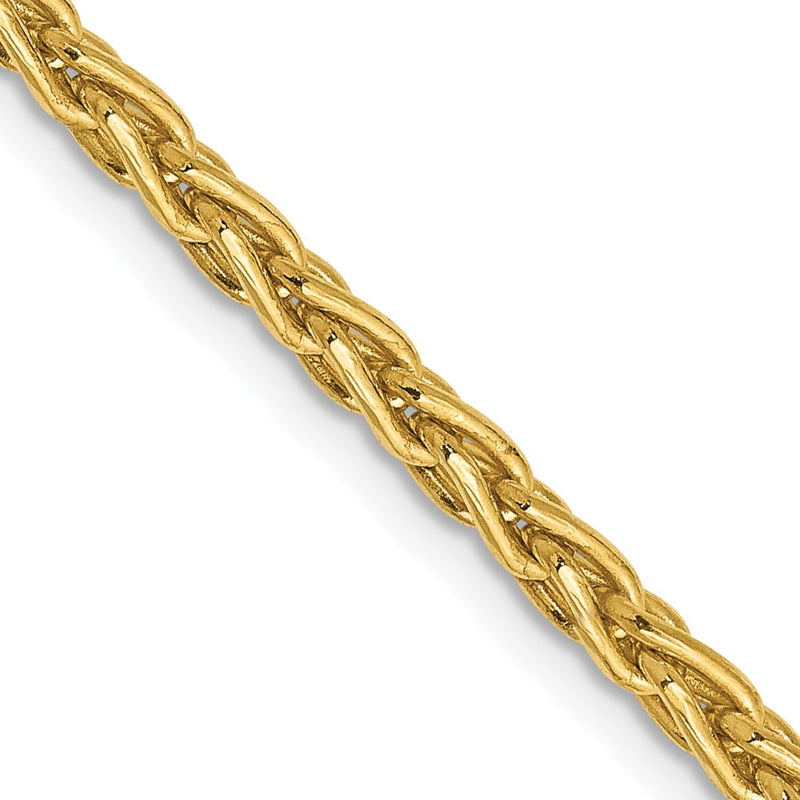 14K Yellow Gold 26 Inch 3mm Parisian Wheat With Lobster Clasp Chain Necklace